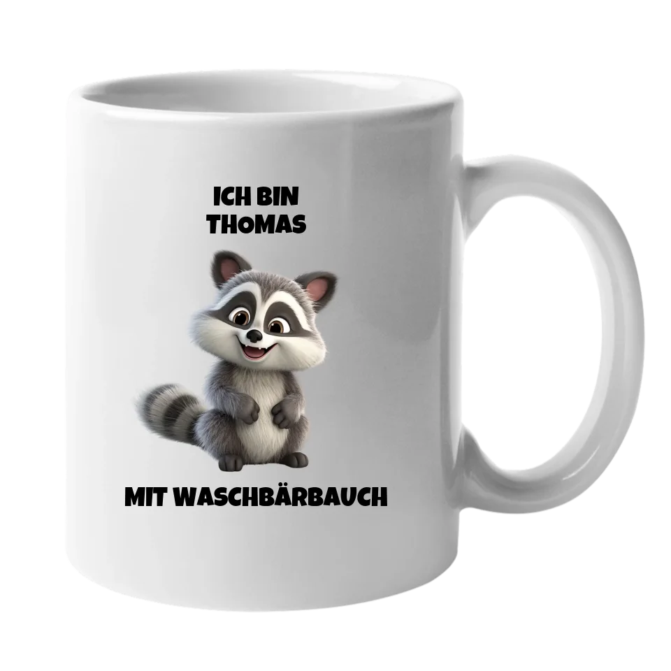 Waschbärbauch - Tasse (personalisierbar) Standard Mug White STD