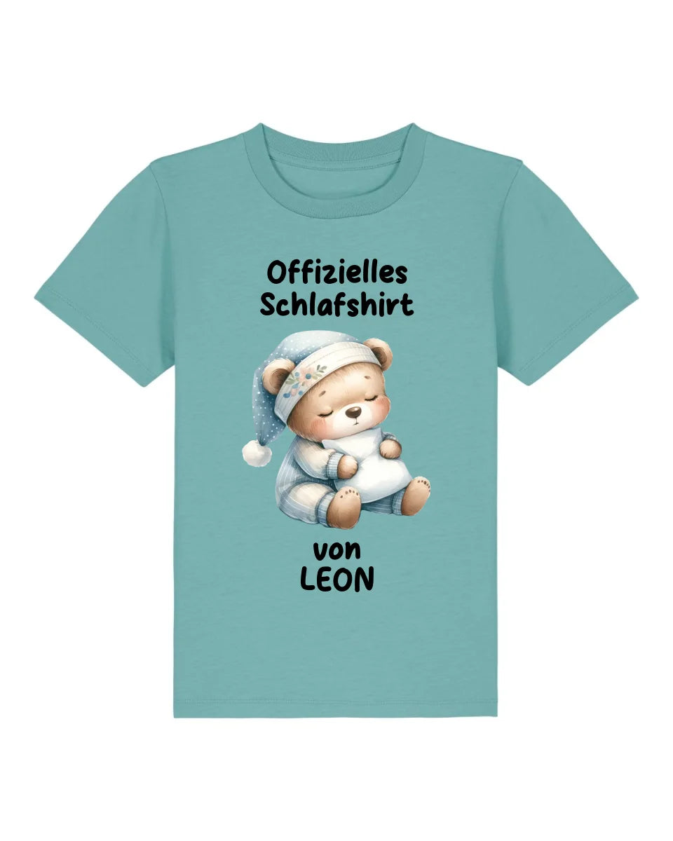 Offizielles Schlafshirt - Organic Kid's Shirt (personalisierbar) Mini Creator T-Shirt ST ST Teal-Monstera