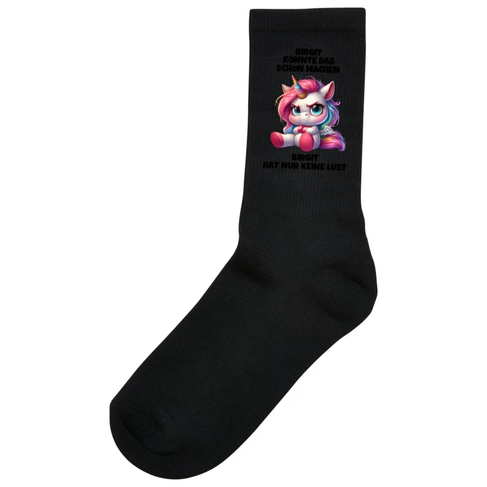 Nur keine Lust - Socken (personalisierbar) Socken Black