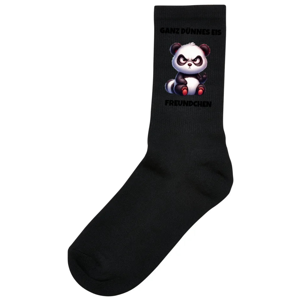 Ganz dünnes Eis - Socken (personalisierbar) Socken Black