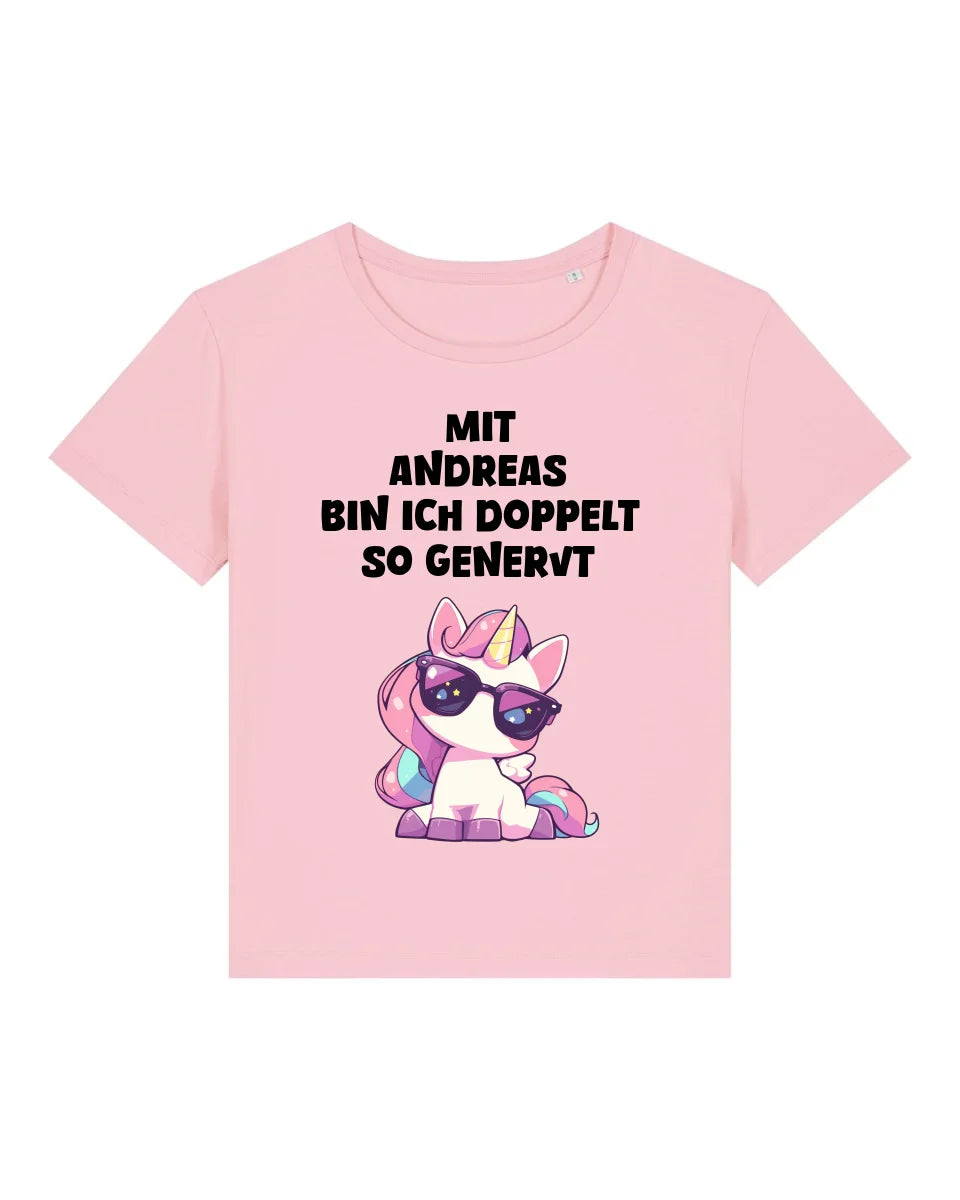 Doppelt so genervt - Organic Women's Shirt (personalisierbar) Serena T-Shirt ST ST Cotton-Pink