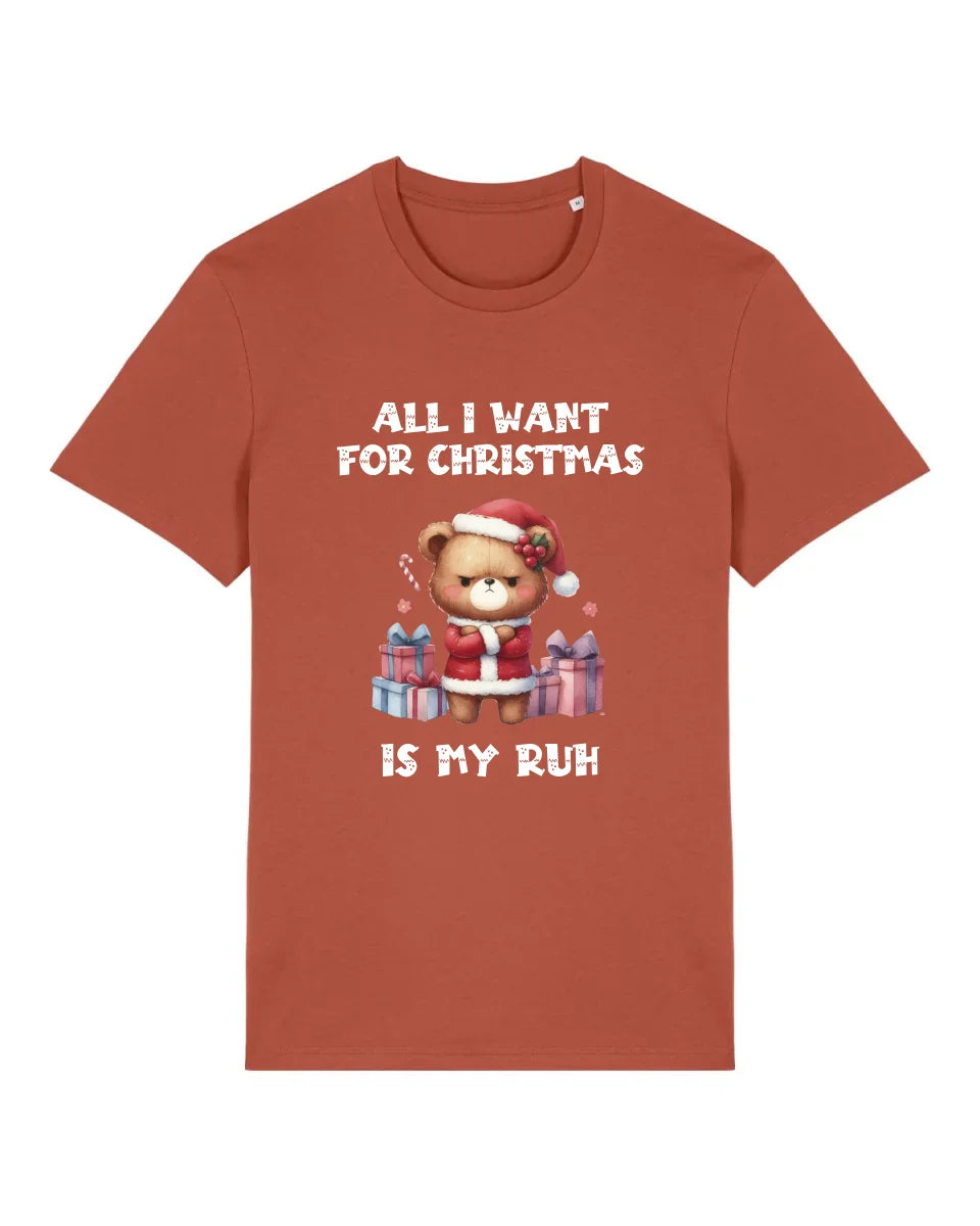 All I Want for Christmas - Organic Men's Shirt (personalisierbar) Crafter T-Shirt ST ST Heritage-Brown