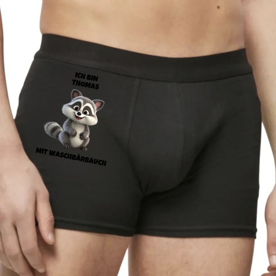 Waschbärbauch - Boxer Shorts (personalisierbar) Boxer Shorts Black