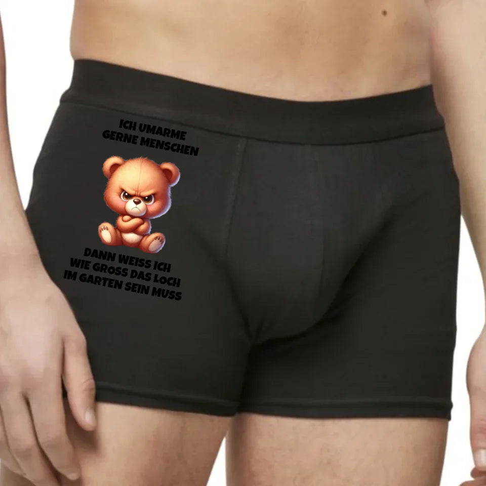 Ich umarme gerne Menschen - Boxer Shorts (personalisierbar) Boxer Shorts Black