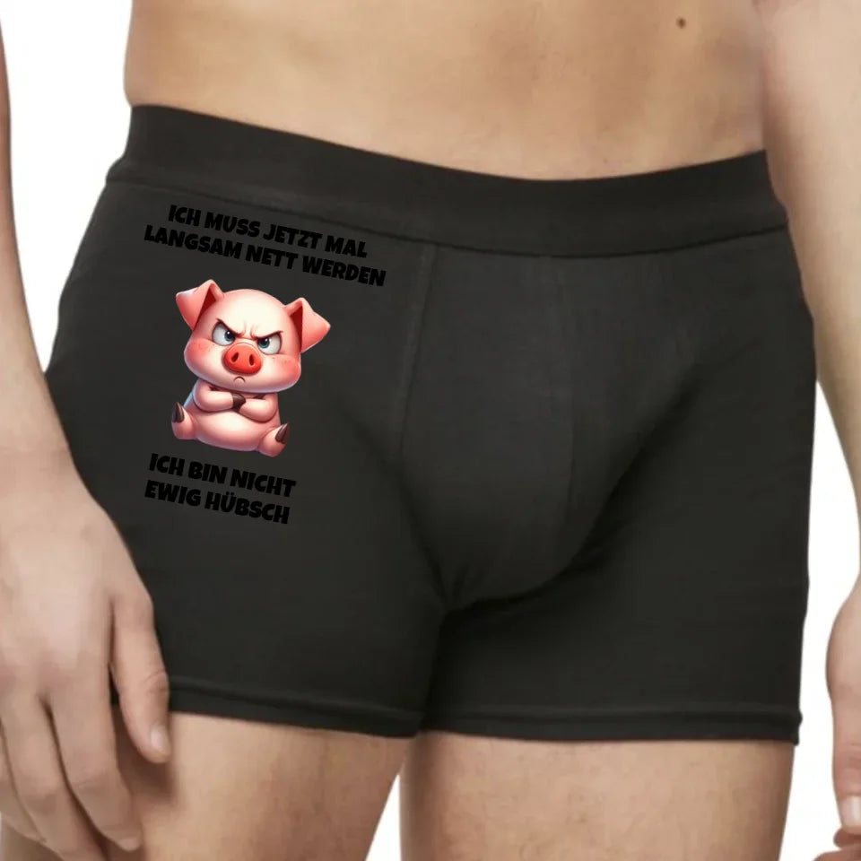 Nicht ewig hübsch - Boxer Shorts (personalisierbar) Boxer Shorts Black