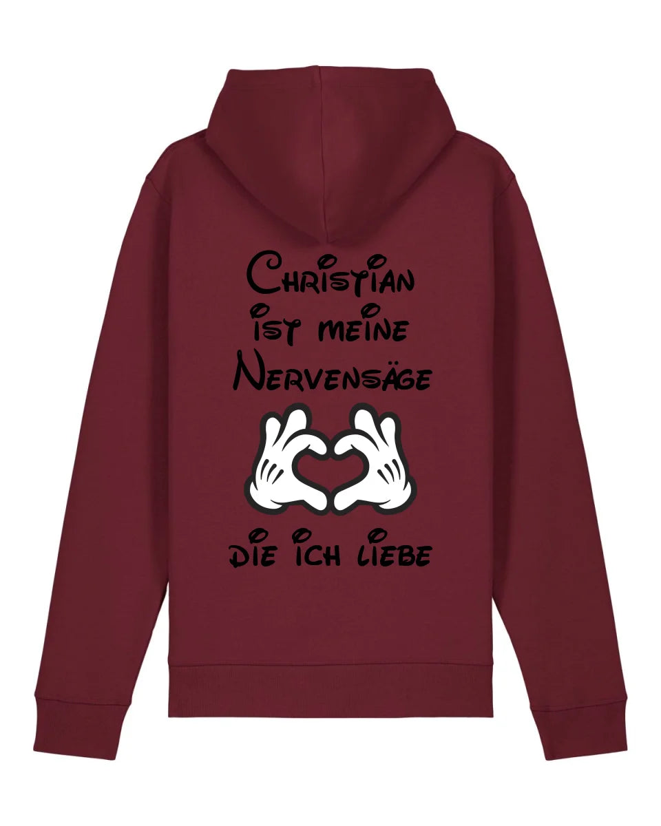 Meine Nervensäge - Organic Unisex Hoodie (personalisierbar) Drummer 2.0 Hoodie ST ST Burgundy