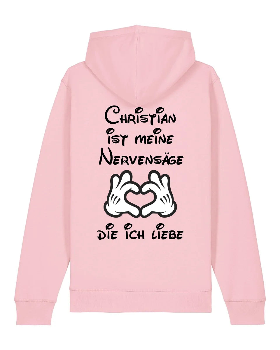 Meine Nervensäge - Organic Unisex Hoodie (personalisierbar) Drummer 2.0 Hoodie ST ST Cotton-Pink