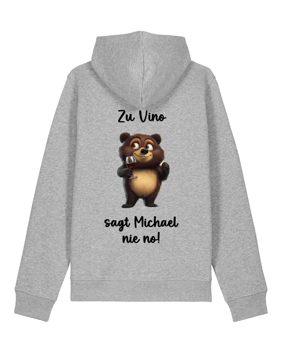 Zu Vino sag ich nie no! - Organic Unisex Hoodie (personalisierbar) Drummer 2.0 Hoodie ST ST Heather-Grey