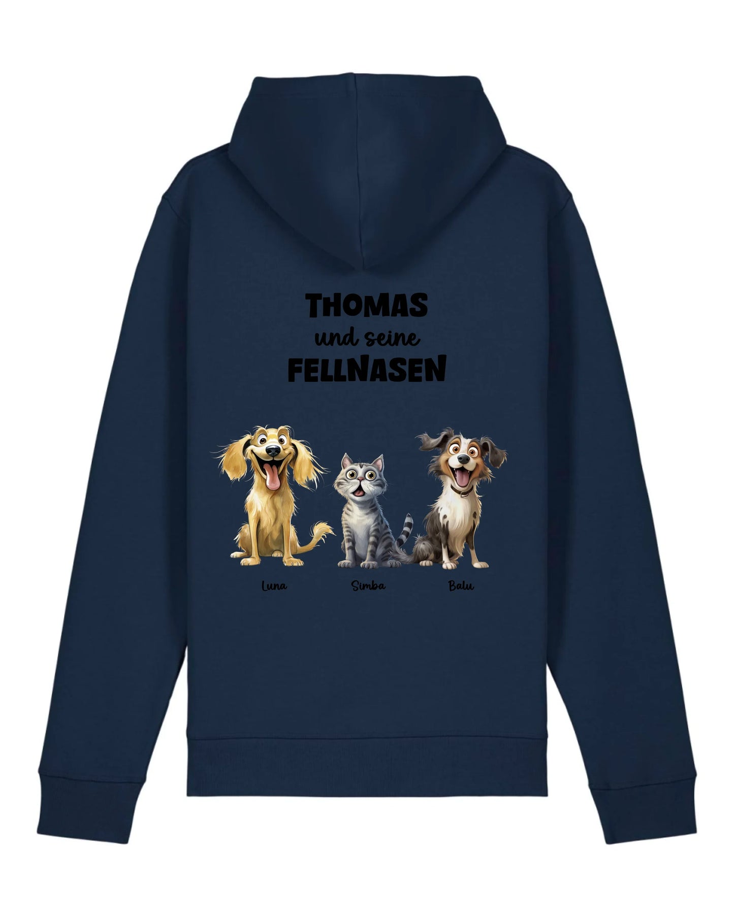 Meine Fellnasen - Organic Unisex Hoodie (personalisierbar) Drummer 2.0 Hoodie ST ST French-Navy