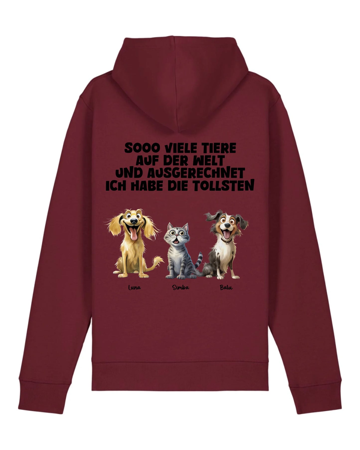 Sooo viee Tiere - Organic Unisex Hoodie (personalisierbar) Drummer 2.0 Hoodie ST ST Burgundy