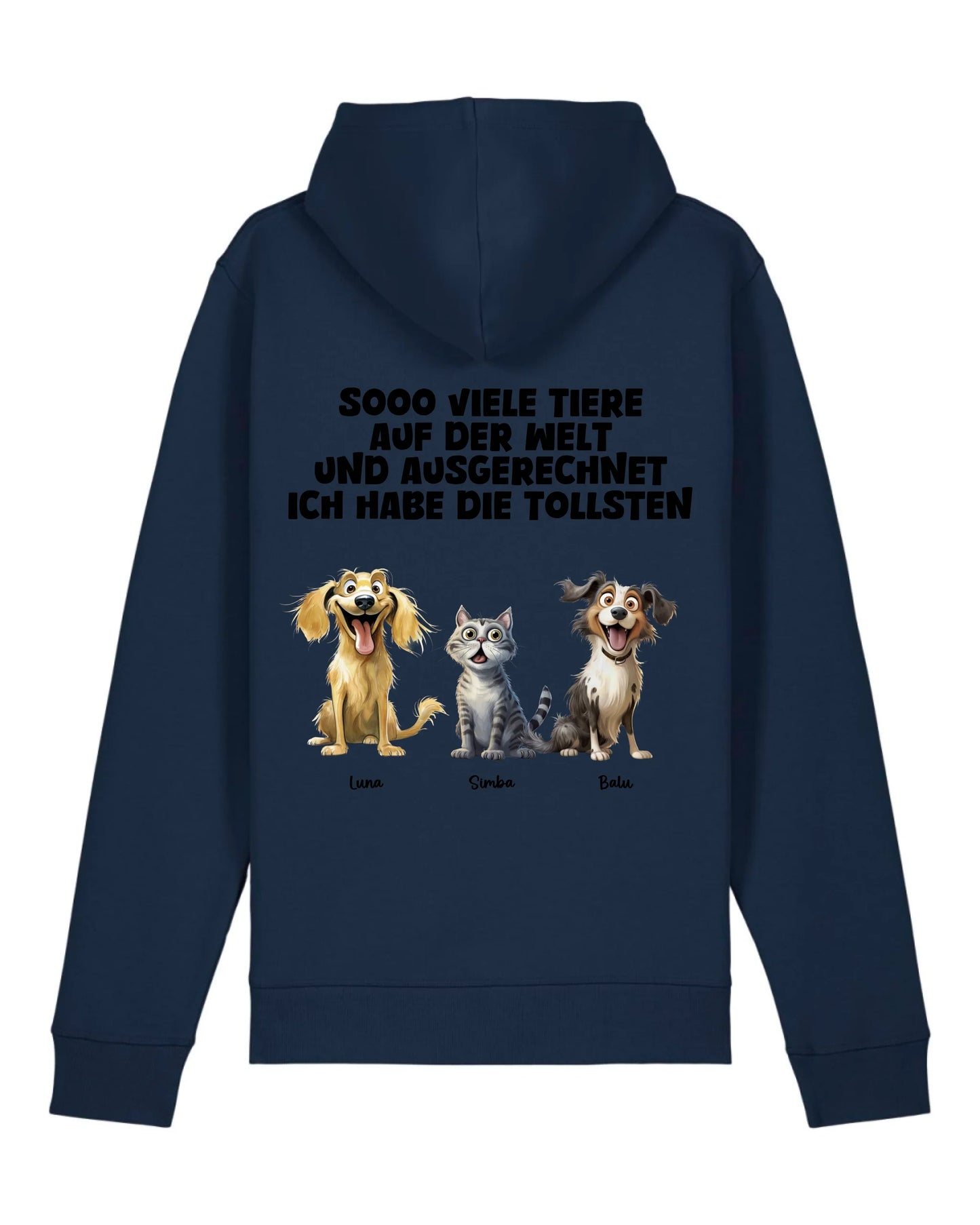 Sooo viee Tiere - Organic Unisex Hoodie (personalisierbar) Drummer 2.0 Hoodie ST ST French-Navy