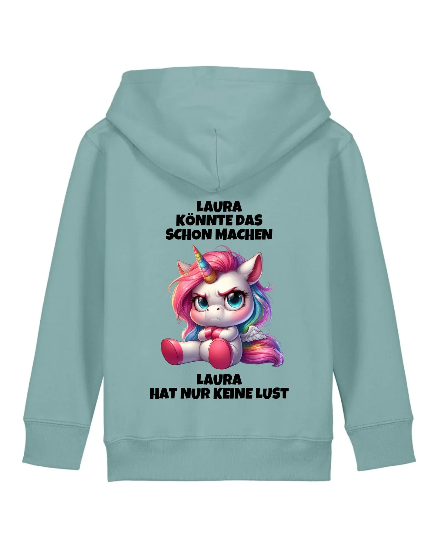 Nur keine Lust - Organic Kid's Hoodie (personalisierbar) Mini Cruiser Hoodie ST ST Teal-Monstera