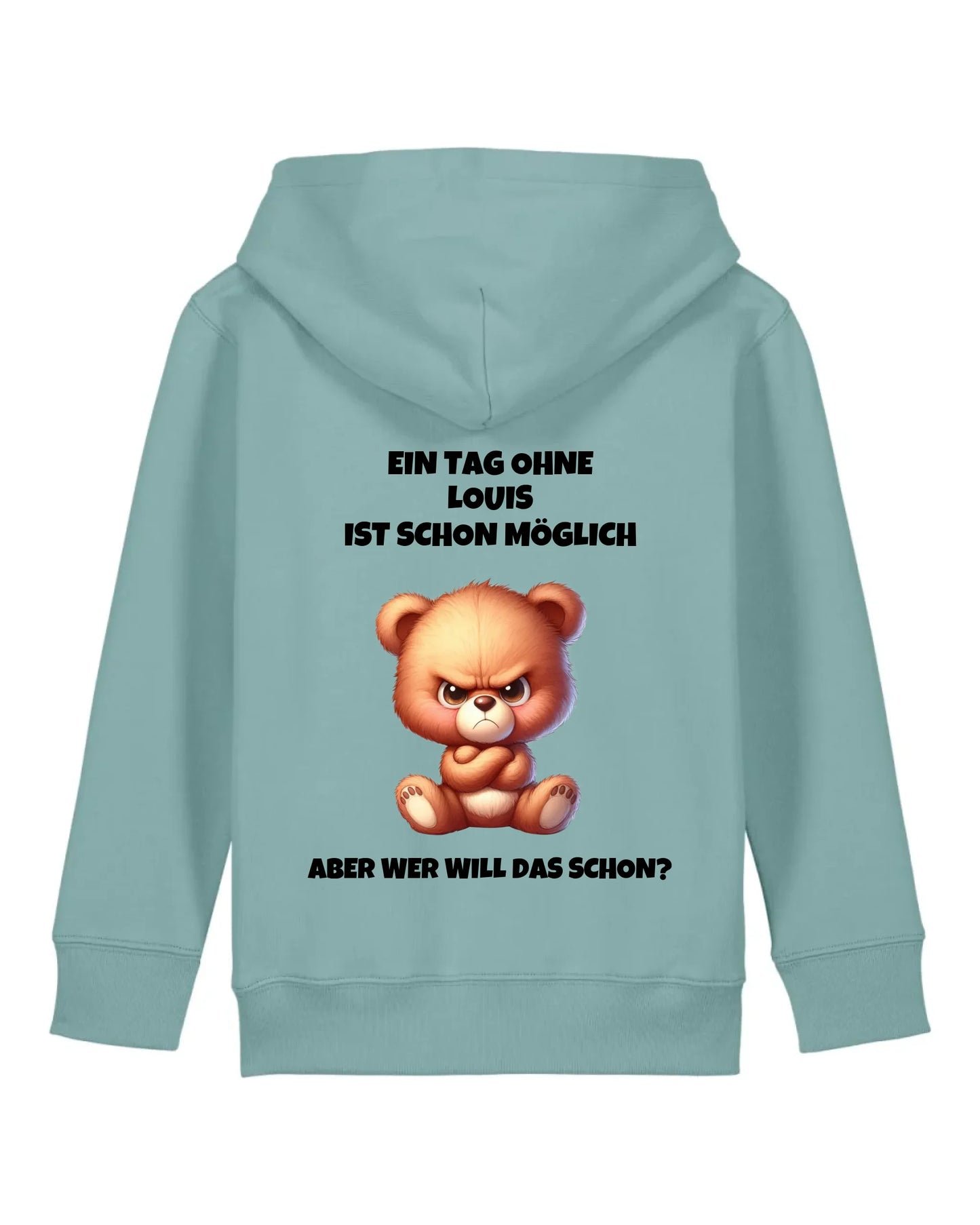 Wer will das schon?- Organic Kid's Hoodie (personalisierbar) Mini Cruiser Hoodie ST ST Teal-Monstera