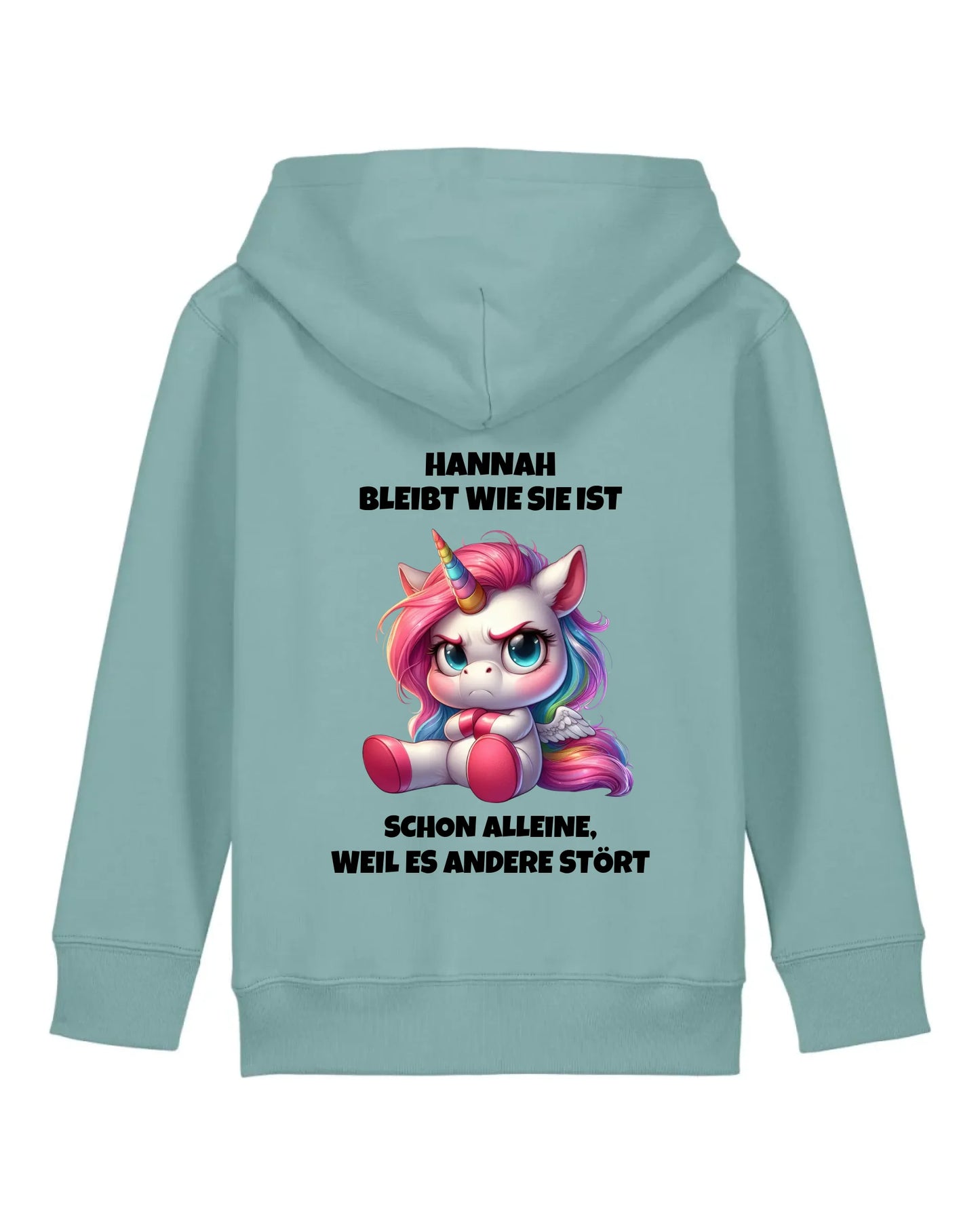 Ich bleibe wie ich bin - Organic Kid's Hoodie (personalisierbar) Mini Cruiser Hoodie ST ST Teal-Monstera