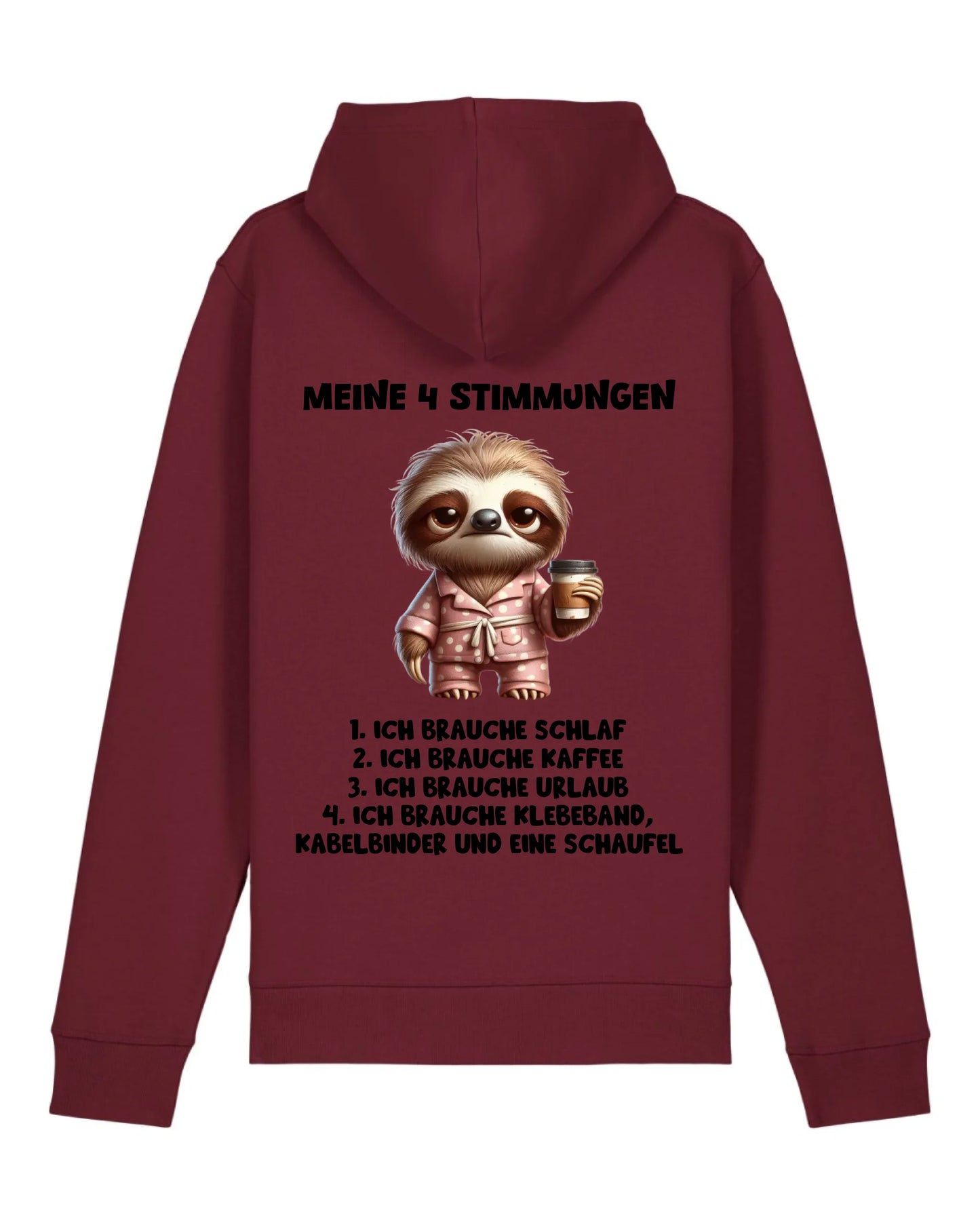Meine 4 Stimmungen - Organic Unisex Hoodie (personalisierbar) Drummer 2.0 Hoodie ST ST Burgundy