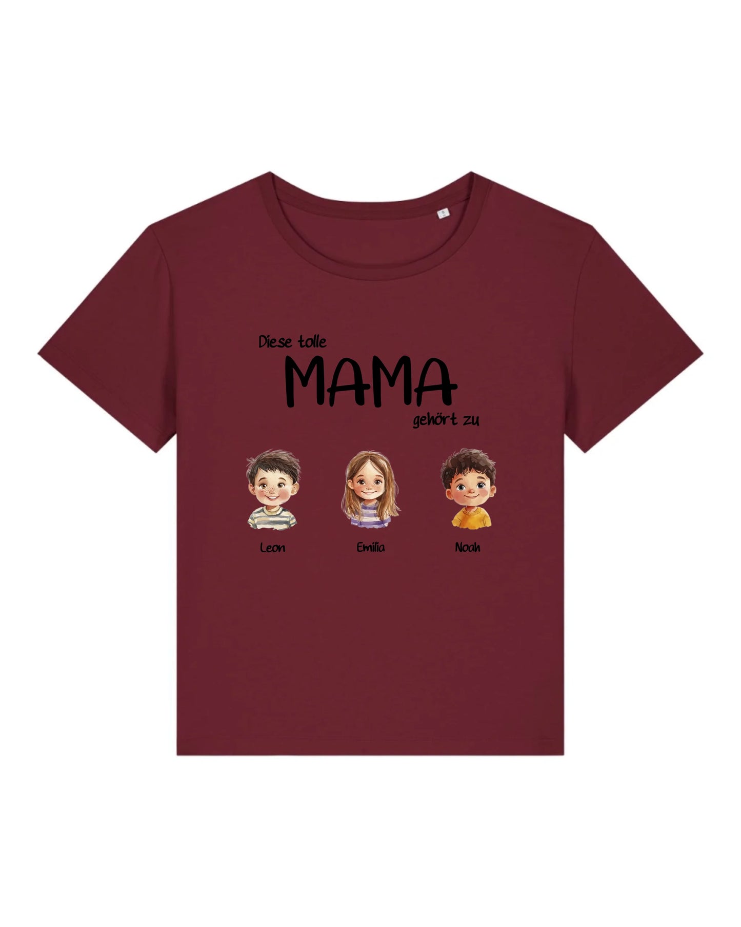 Tolle Mama - Organic Women's Shirt (personalisierbar) Serena T-Shirt ST ST Burgundy