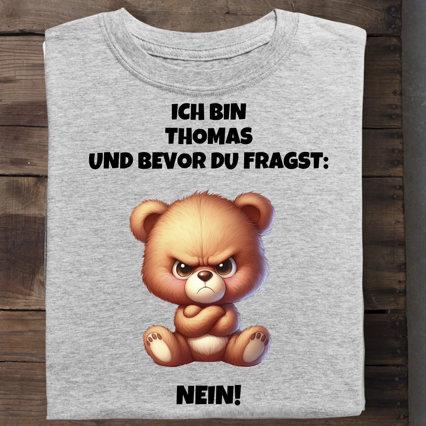 Nein - Organic Men's Shirt (personalisierbar) Crafter T-Shirt ST ST Heather-Grey