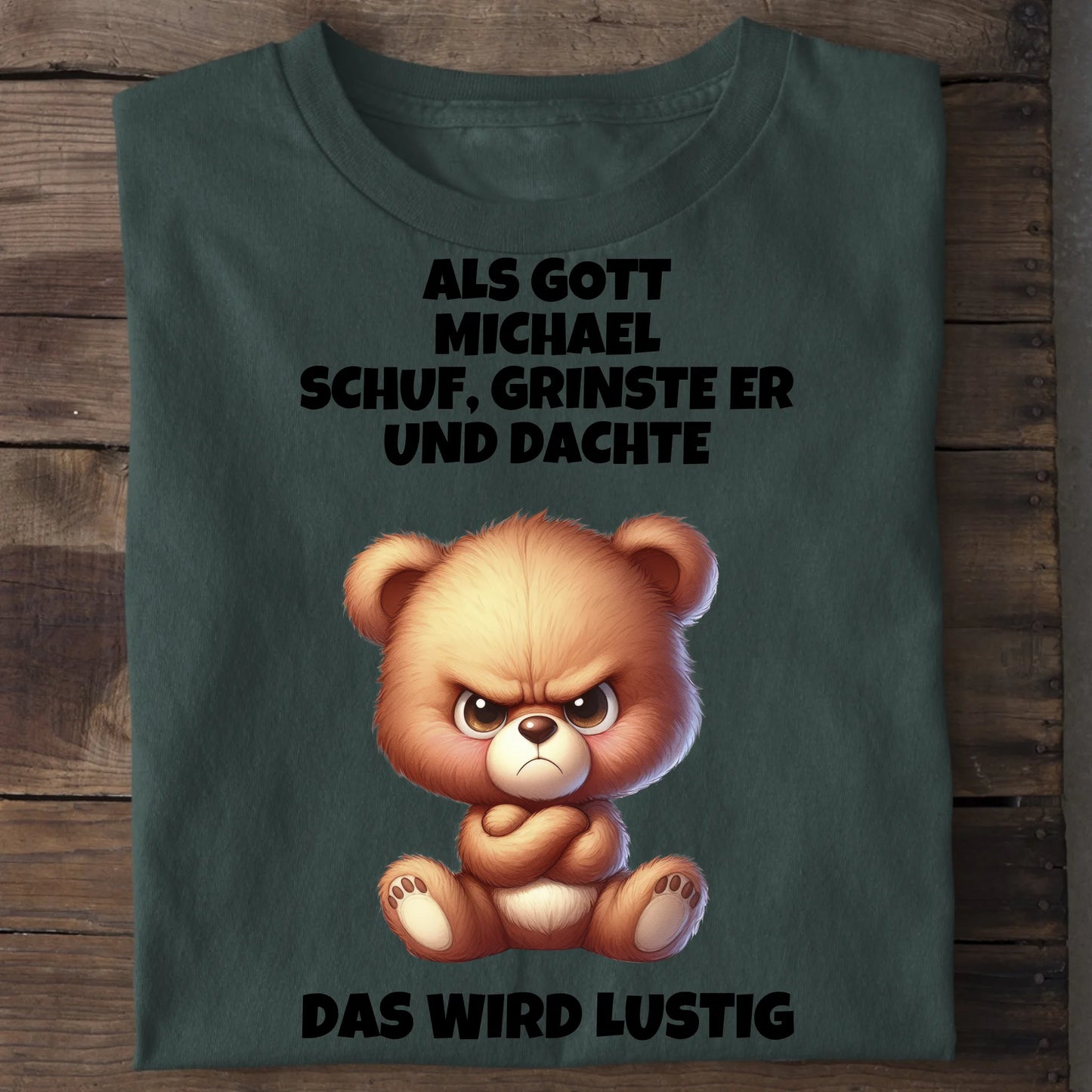Als Gott mich schuf - Organic Men's Shirt (personalisierbar) Crafter T-Shirt ST ST Bottled-Green