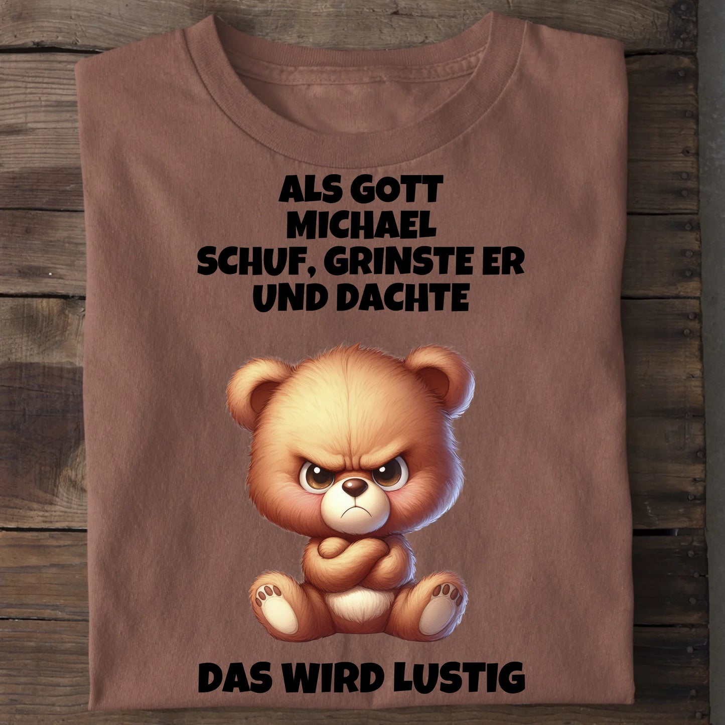 Als Gott mich schuf - Organic Men's Shirt (personalisierbar) Crafter T-Shirt ST ST Heritage-Brown
