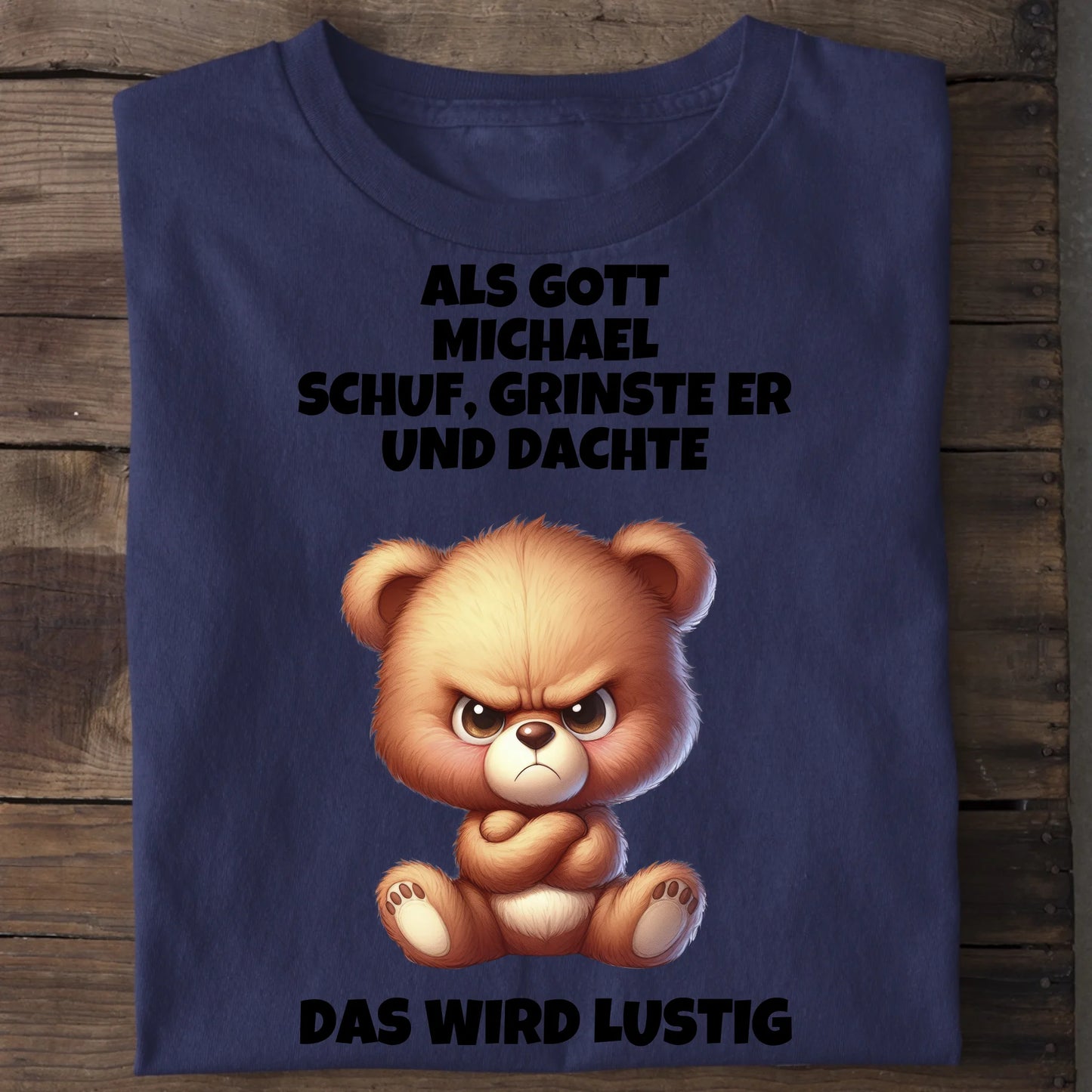 Als Gott mich schuf - Organic Men's Shirt (personalisierbar) Crafter T-Shirt ST ST French-Navy