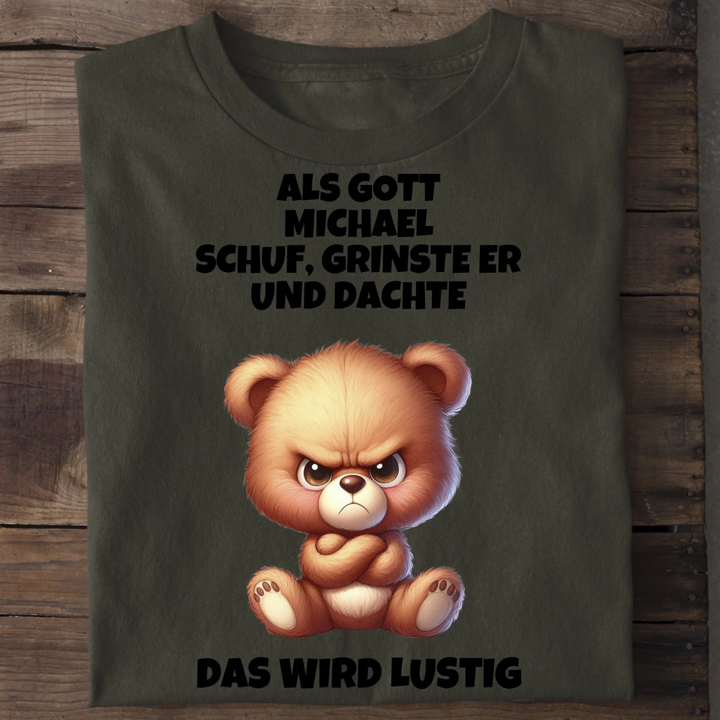 Als Gott mich schuf - Organic Men's Shirt (personalisierbar) Crafter T-Shirt ST ST Khaki
