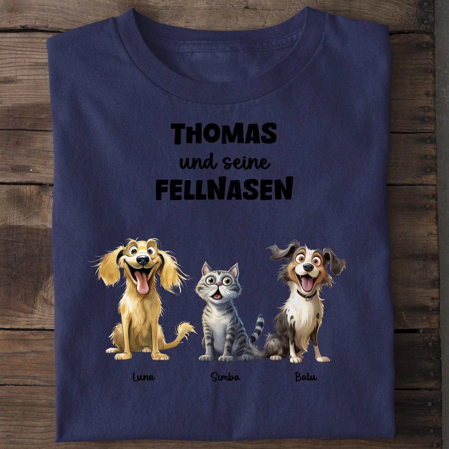 Meine Fellnasen - Organic Men's Shirt (personalisierbar) Crafter T-Shirt ST ST French-Navy