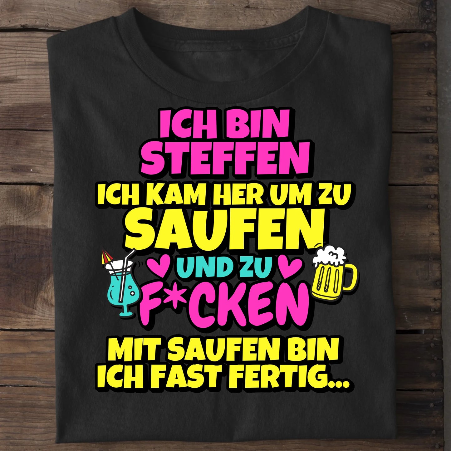 Saufen und F*cken - Organic Men's Shirt (personalisierbar) Crafter T-Shirt ST ST Black