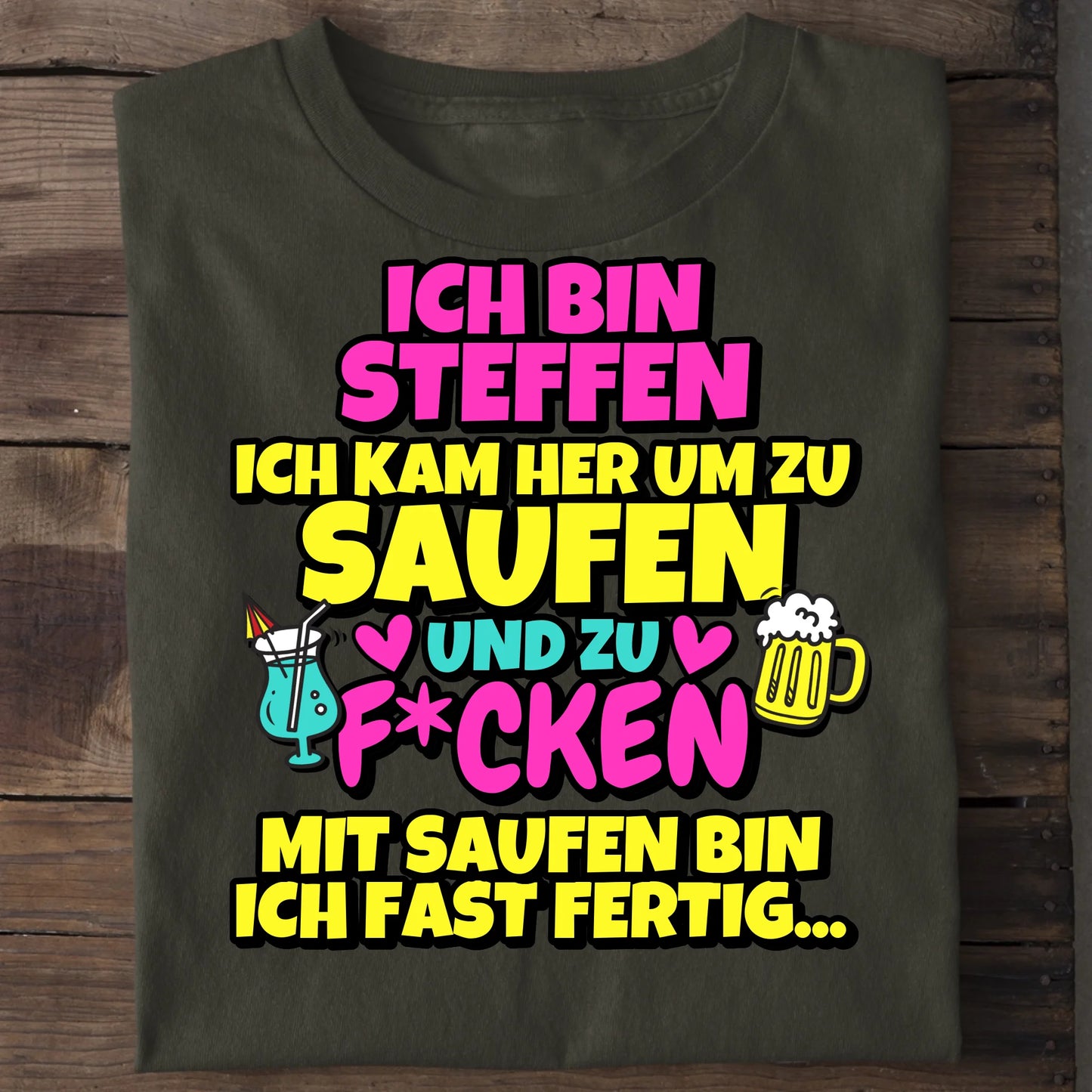 Saufen und F*cken - Organic Men's Shirt (personalisierbar) Crafter T-Shirt ST ST Khaki