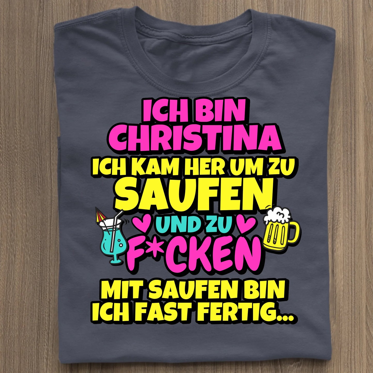 Saufen und f*cken - Organic Women's Shirt (personalisierbar) Serena T-Shirt ST ST French-Navy