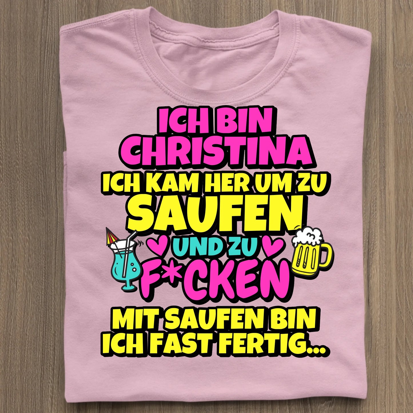 Saufen und f*cken - Organic Women's Shirt (personalisierbar) Serena T-Shirt ST ST Cotton-Pink