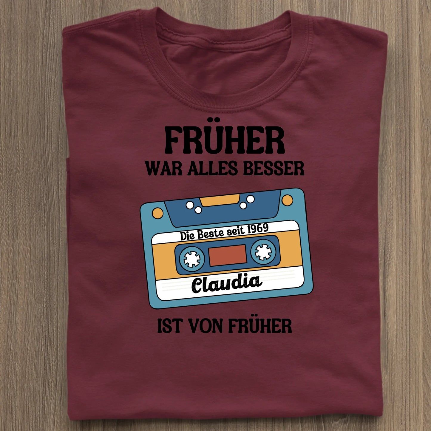 Früher war alles besser - Organic Women's Shirt (personalisierbar) Serena T-Shirt ST ST Burgundy