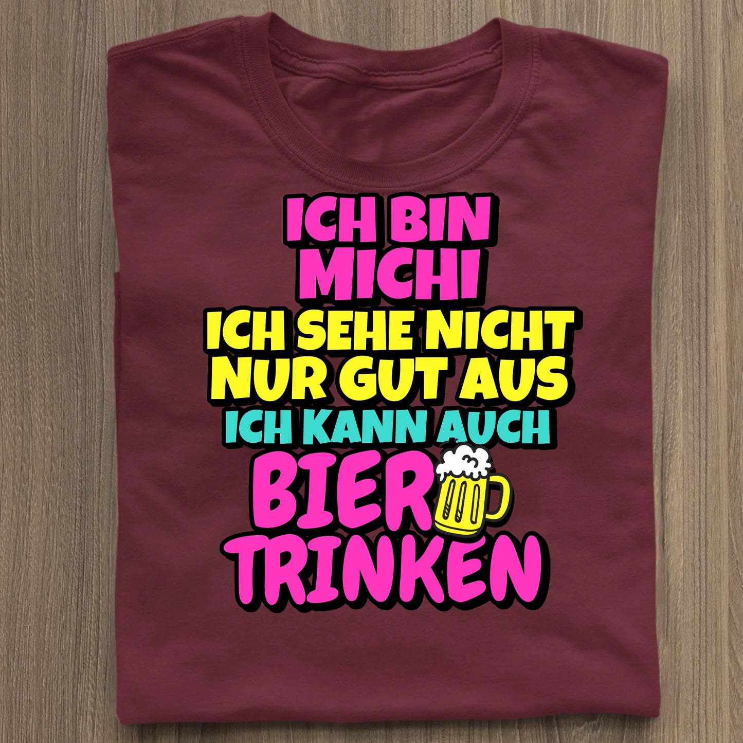 Ich kann auch Bier trinken - Organic Women's Shirt (personalisierbar) Serena T-Shirt ST ST Burgundy