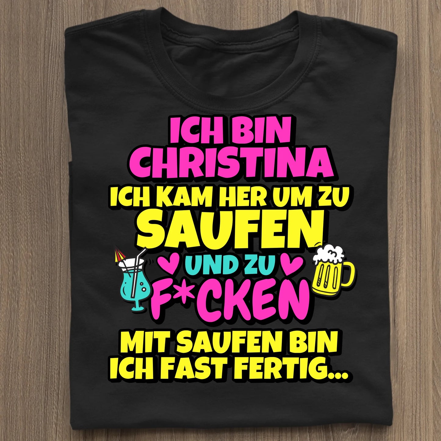 Saufen und f*cken - Organic Women's Shirt (personalisierbar) Serena T-Shirt ST ST Black