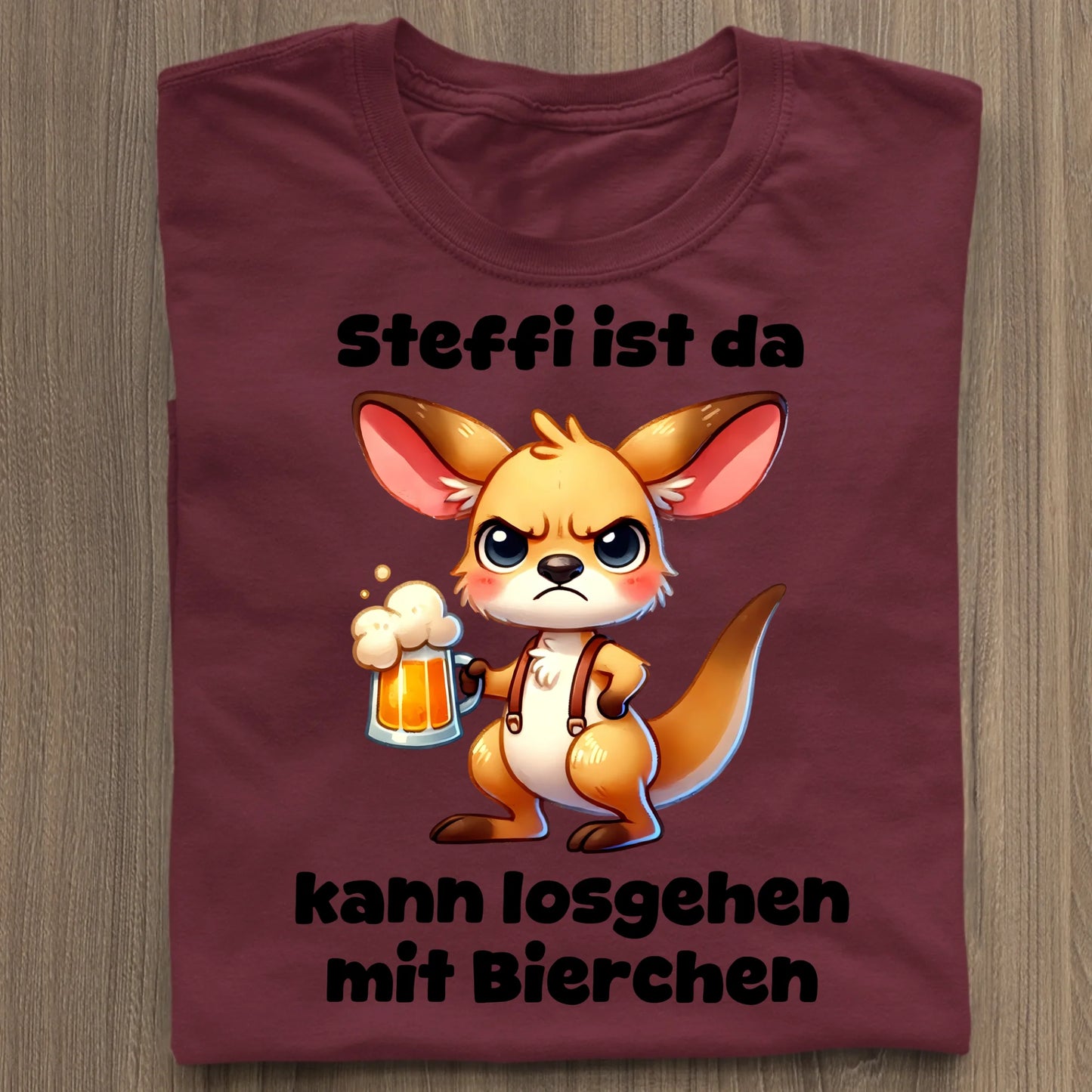 Bin da, kann losgehen - Organic Women's Shirt (personalisierbar) Serena T-Shirt ST ST Burgundy
