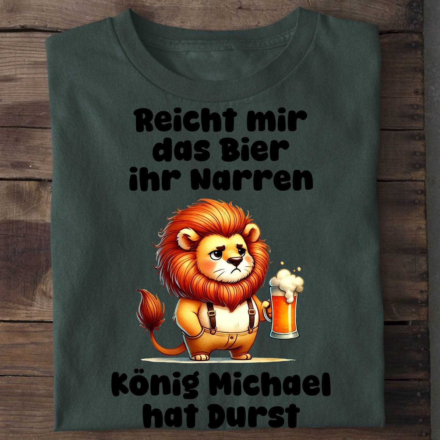 Der König hat Durst - Organic Men's Shirt (personalisierbar) Crafter T-Shirt ST ST Bottled-Green