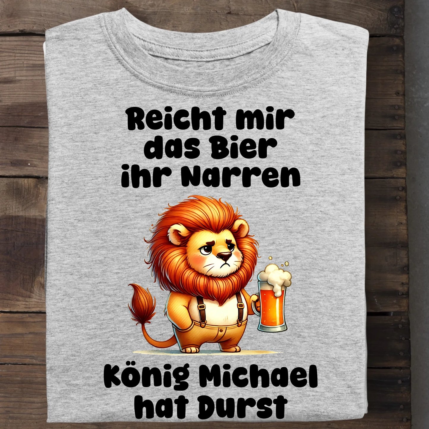 Der König hat Durst - Organic Men's Shirt (personalisierbar) Crafter T-Shirt ST ST Heather-Grey