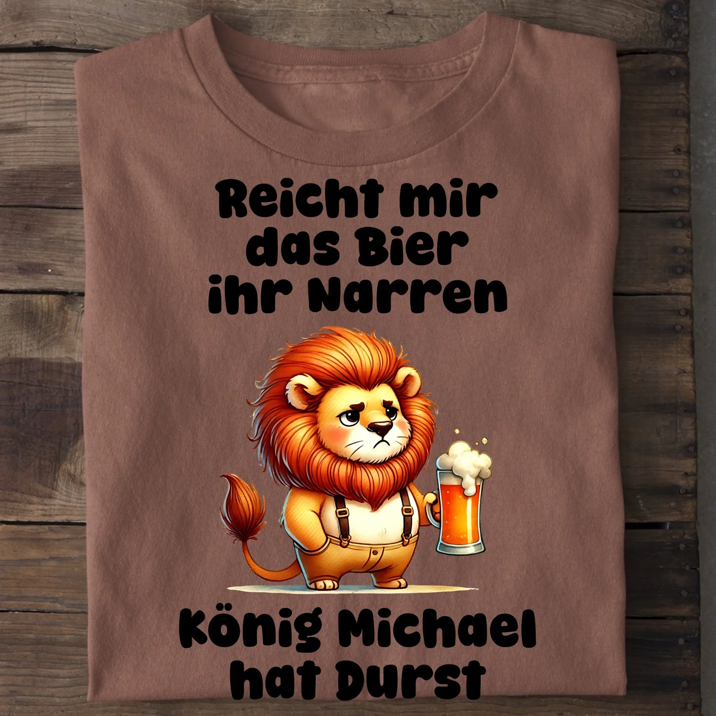 Der König hat Durst - Organic Men's Shirt (personalisierbar) Crafter T-Shirt ST ST Heritage-Brown