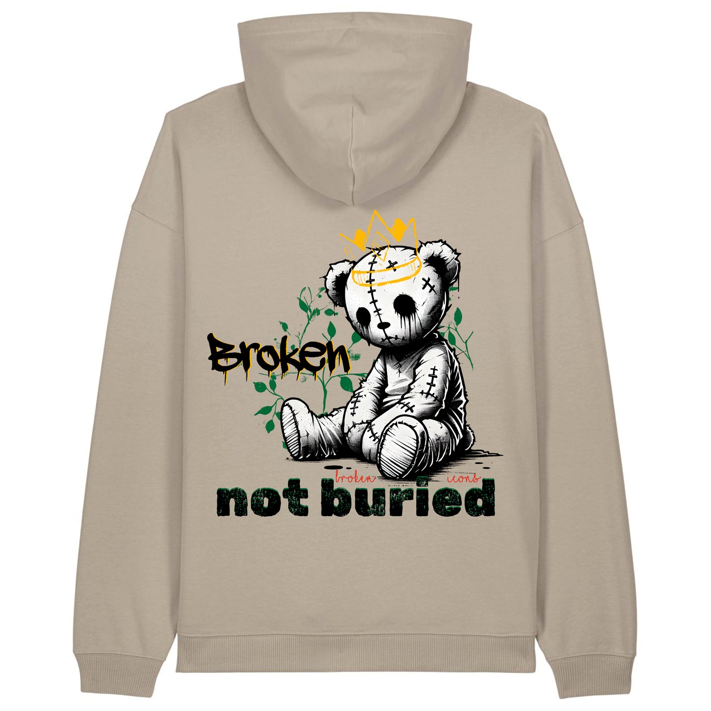 Broken - Organic Heavy Oversized Unisex Hoodie Stone