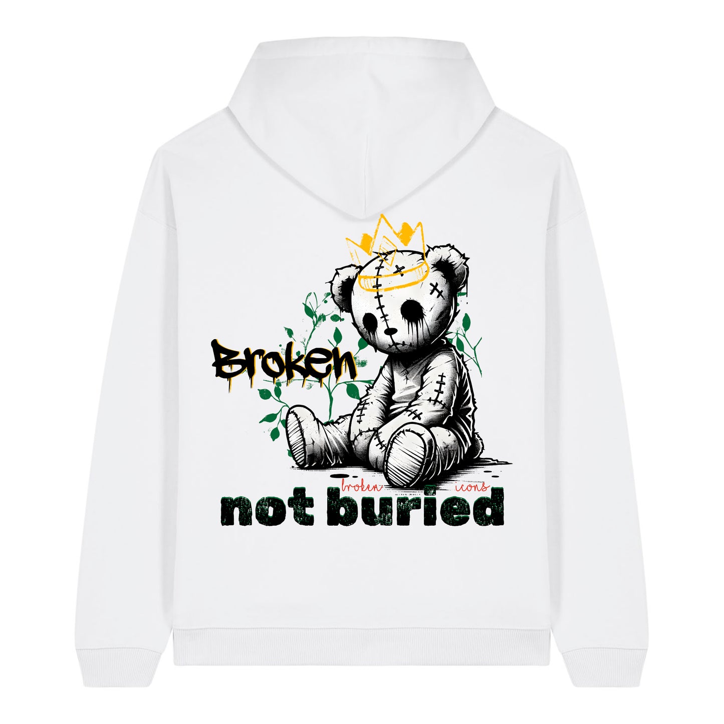 Broken - Organic Heavy Oversized Unisex Hoodie White