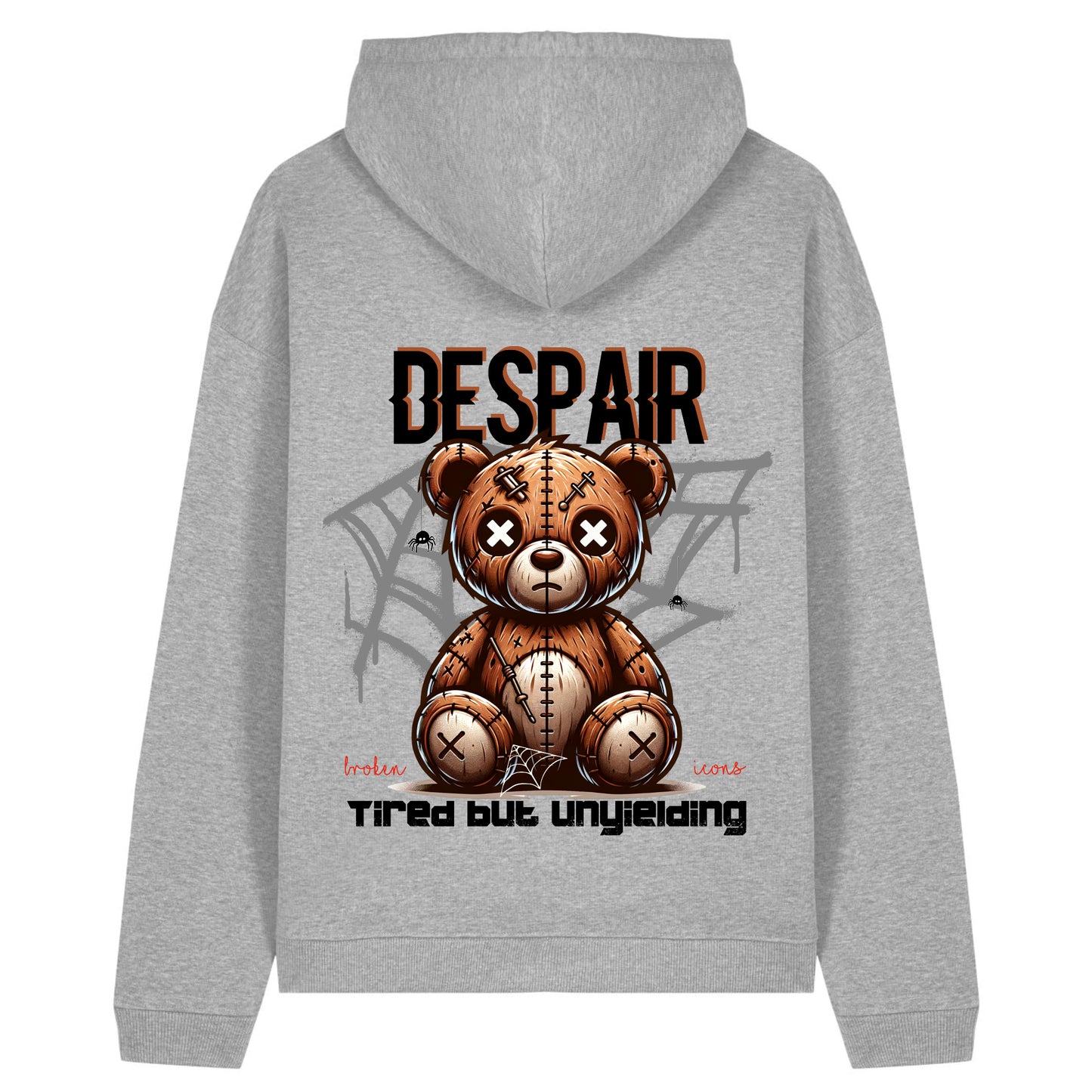 Despair - Organic Heavy Oversized Unisex Hoodie Heather Grey