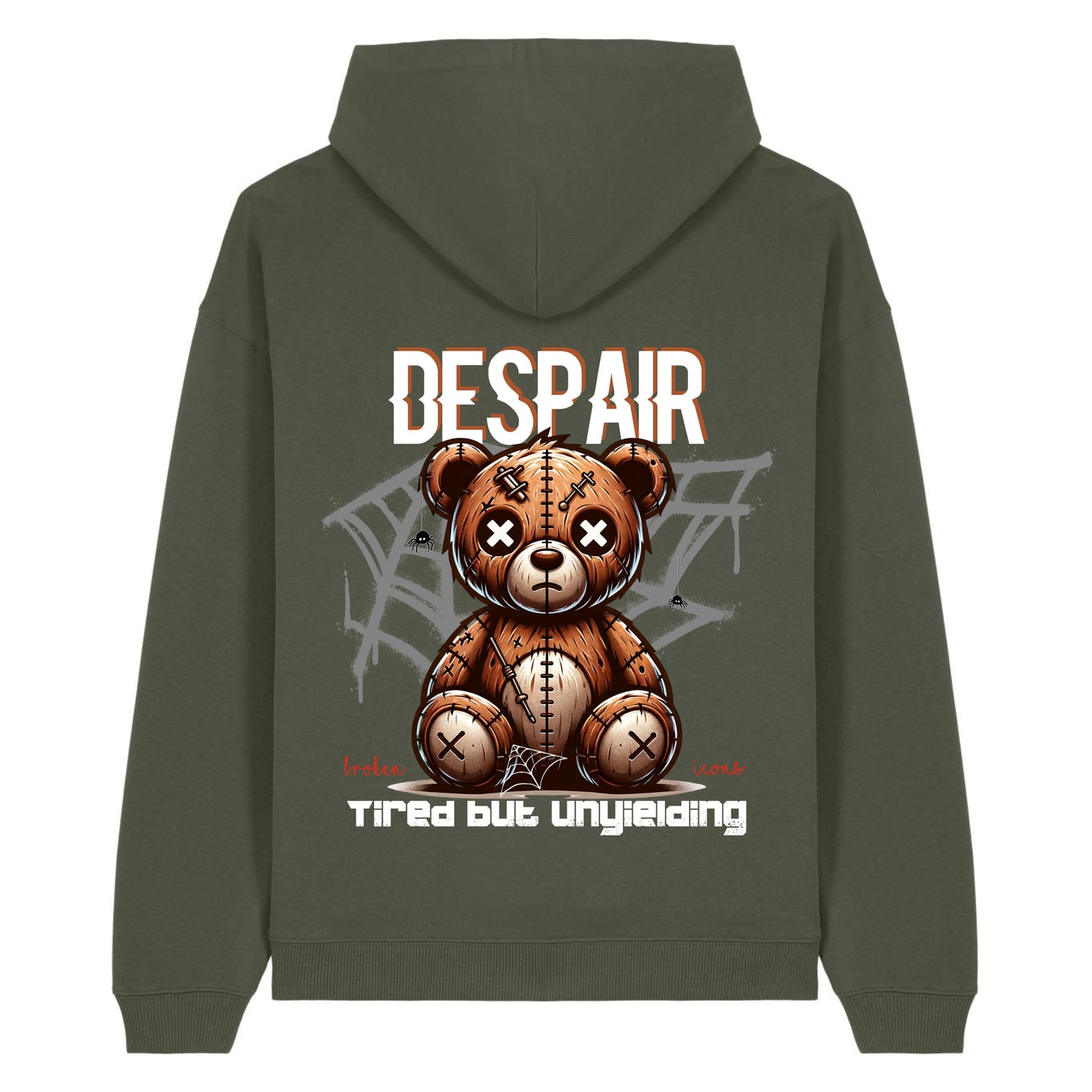 Despair - Organic Heavy Oversized Unisex Hoodie Khaki