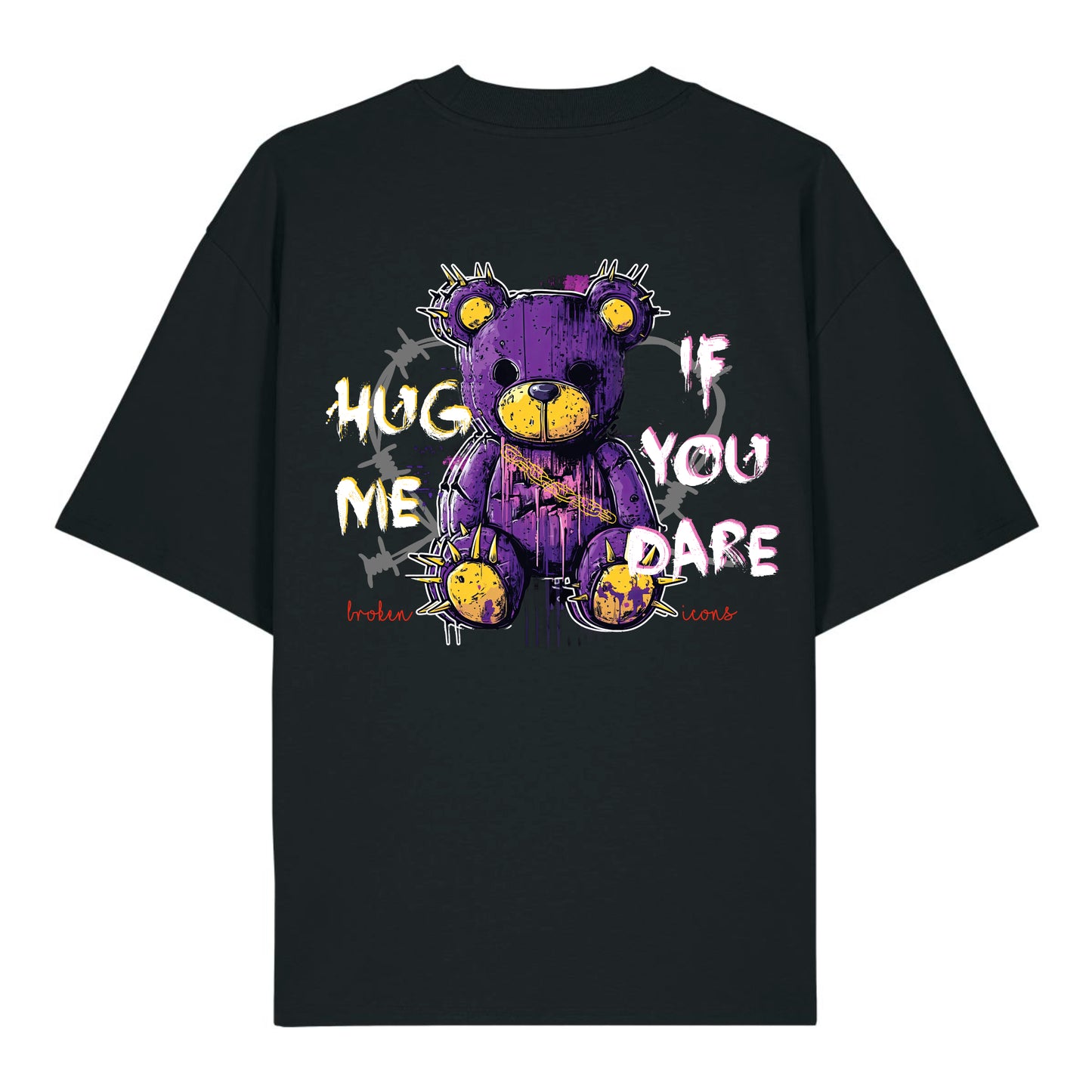 Hug Me - Organic Heavy Oversized Unisex Shirt Black
