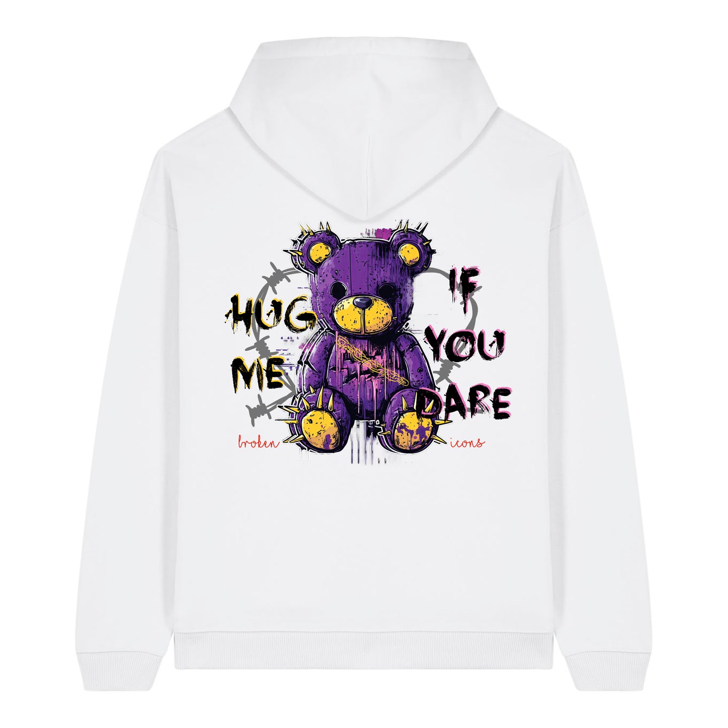 Hug Me - Organic Heavy Oversized Unisex Hoodie White