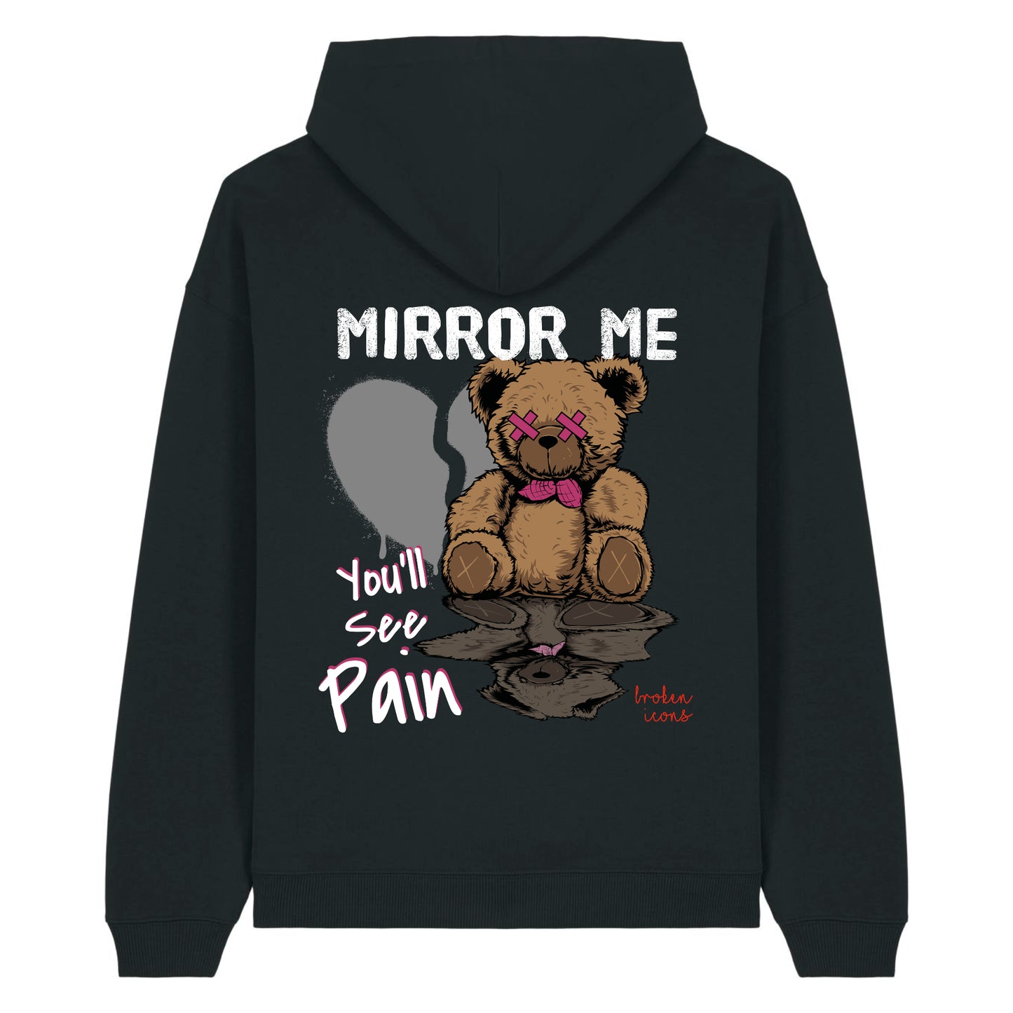Mirror Me - Organic Heavy Oversized Unisex Hoodie Black