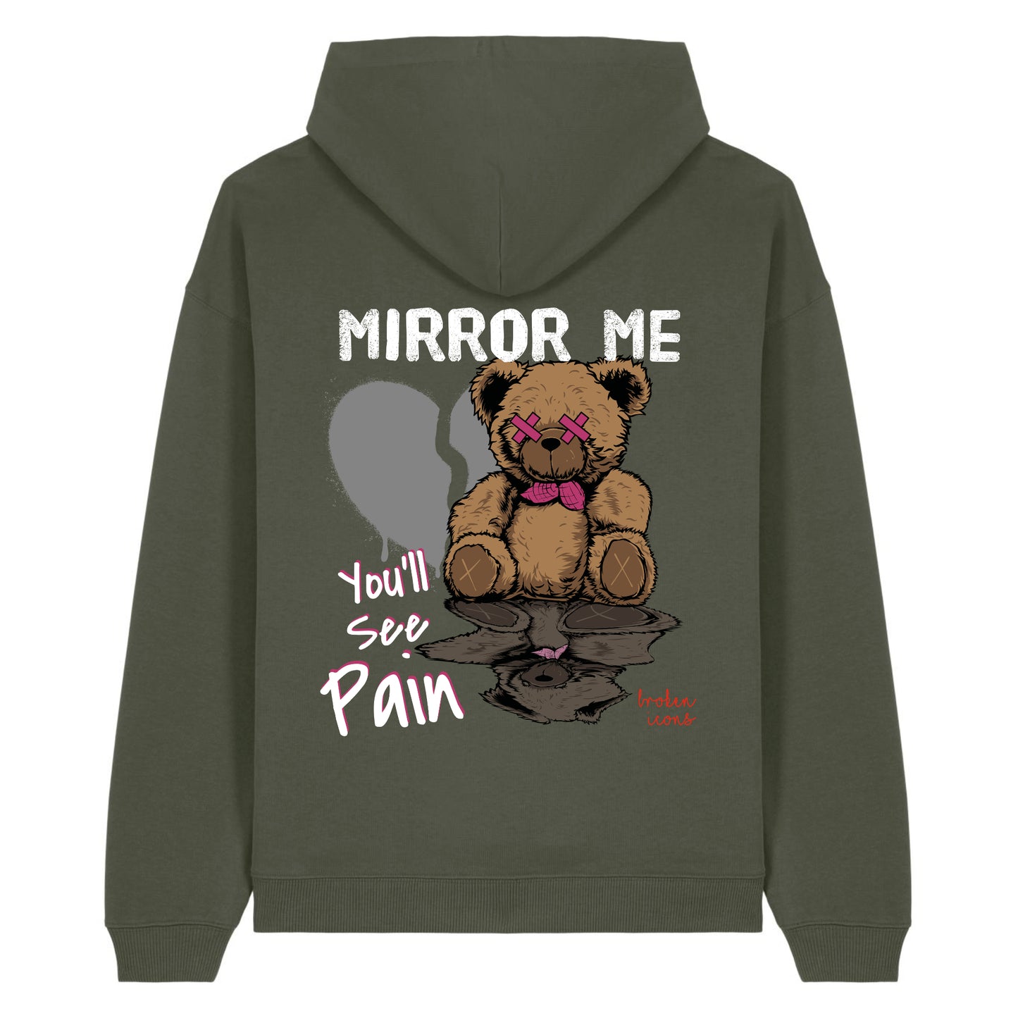 Mirror Me - Organic Heavy Oversized Unisex Hoodie Khaki