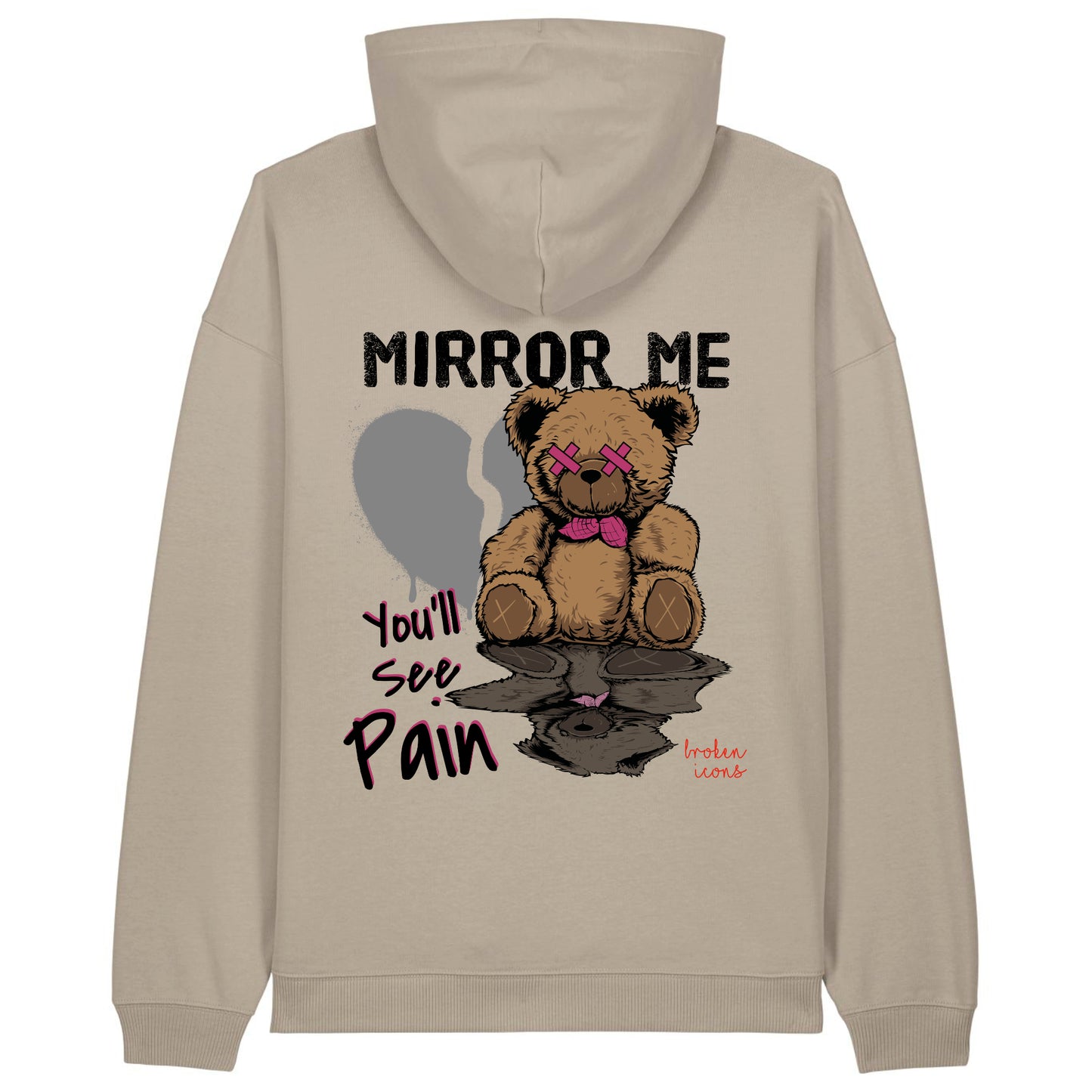 Mirror Me - Organic Heavy Oversized Unisex Hoodie Stone