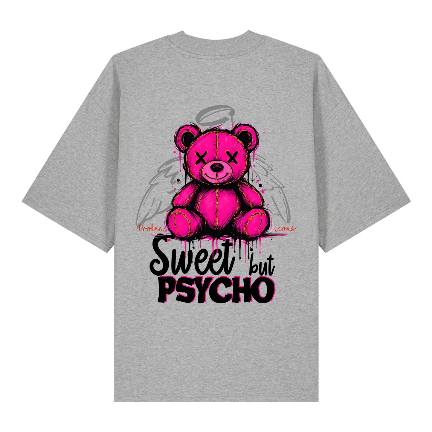 Sweet but Psycho - Organic Heavy Oversized Unisex Shirt Heather Grey