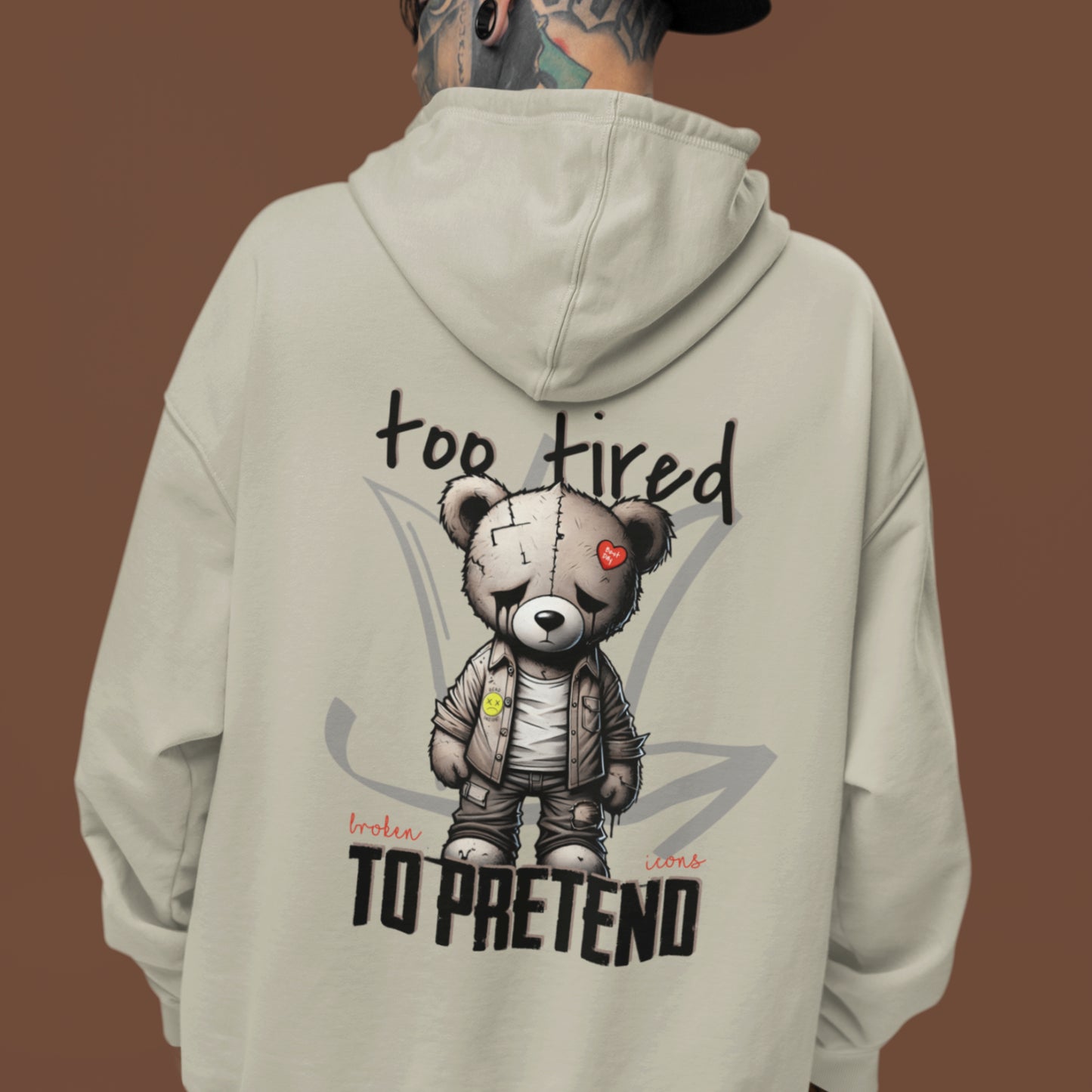 Too tired - Organic Heavy Oversized Unisex Hoodie
