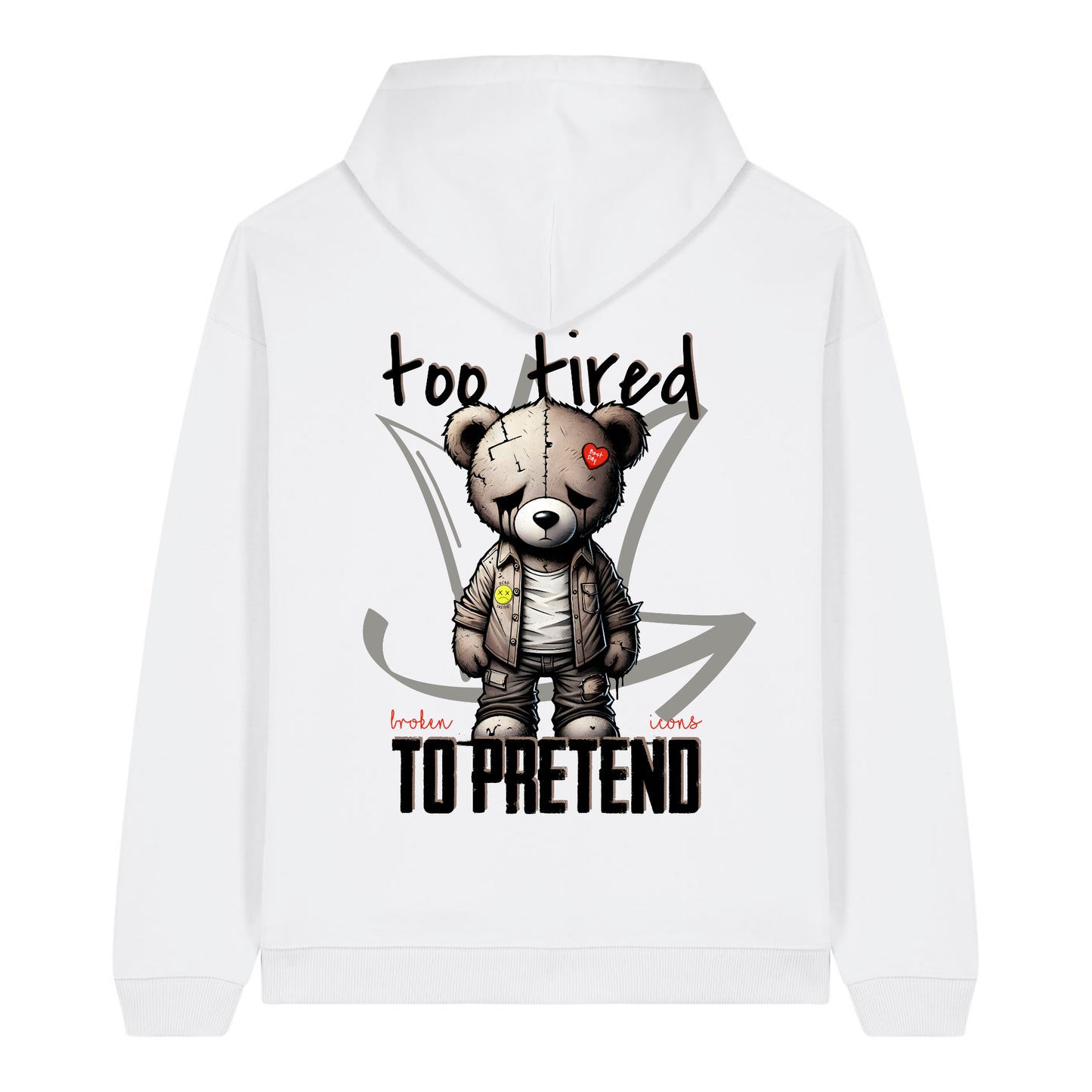 Too tired - Organic Heavy Oversized Unisex Hoodie White