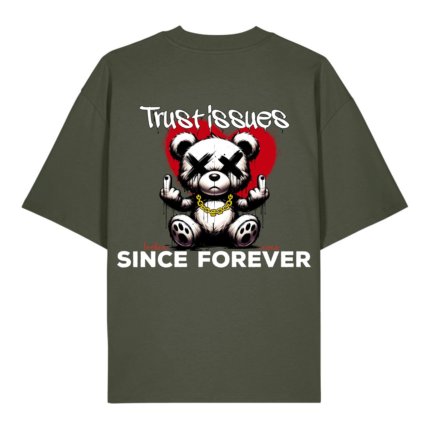 Trust Issues - Organic Heavy Oversized Unisex Shirt Khaki